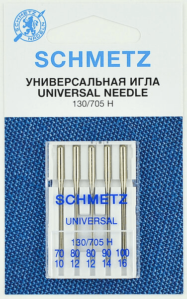 Иглы Schmetz универсальные (70x1, 80x2, 90x1, 100х1), 5 шт в Красногорске
