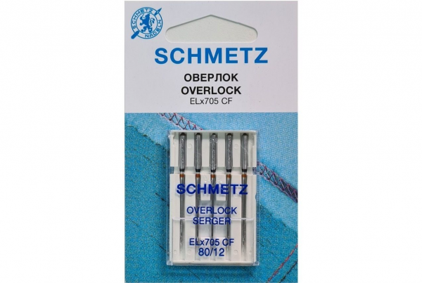 Иглы Schmetz для оверлока ELx705 CF №80, 5 шт в Красногорске