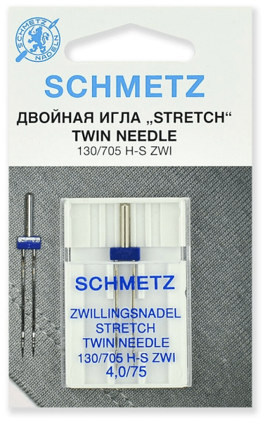 Иглы Schmetz стрейч двойные 130/705 H-S ZWI 4,0/75, 1 шт в Красногорске